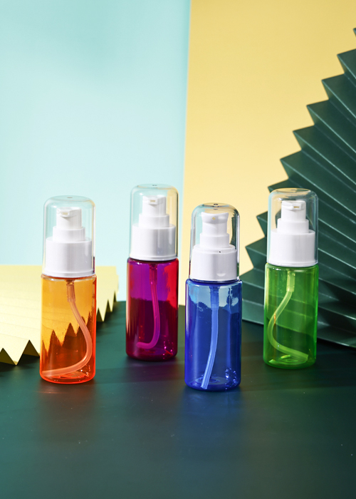 60 ml PET-kleurheldere cilindrische lotionpompfles