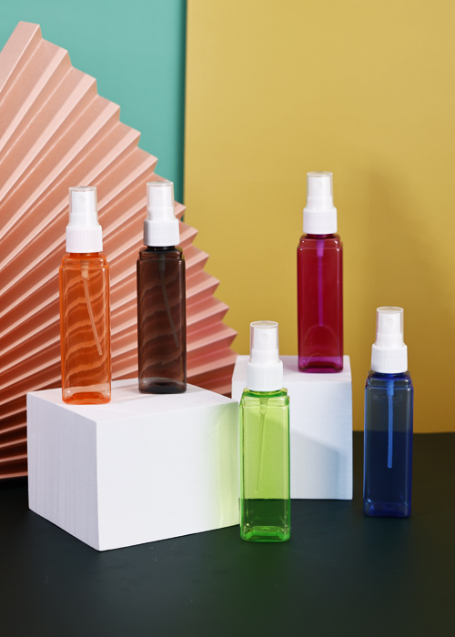 60 ml PET-kleur transparante vierkante fles