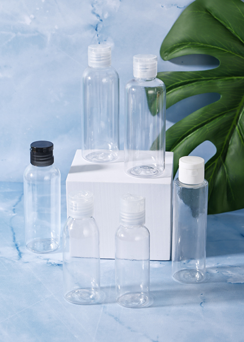 Transparante ronde PET-fles van 100 ml
