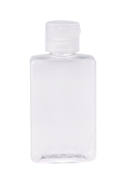 40-60 ml PET-transparante vierkante fles met flip-top gellotion subfles