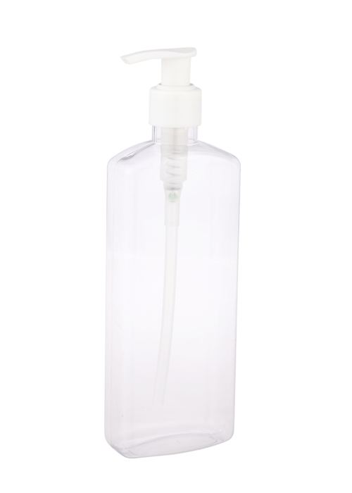 400 ml PET transparante platte vierkante fles lotion pomp handdesinfecterende fles